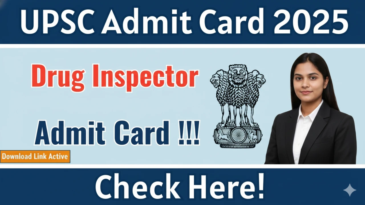 UPSC Drug Inspector Admit Card 2025